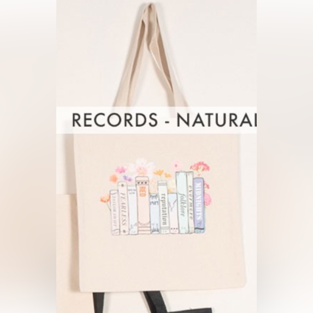 COPY - Taylor Swift canvas tote bag over the shoulder floral album name book de… - Picture 5 of 7